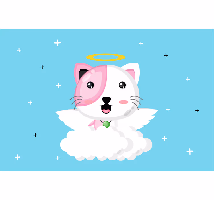 Persiana enrollable infantil gato ángel - TenVinilo
