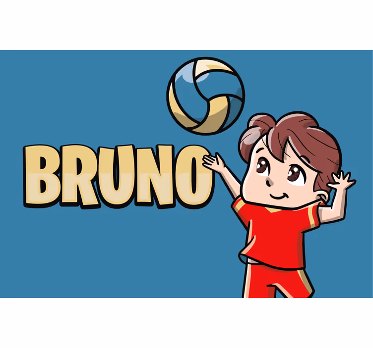 Persiana enrollable infantil jugador de voleibol con nombre - TenVinilo
