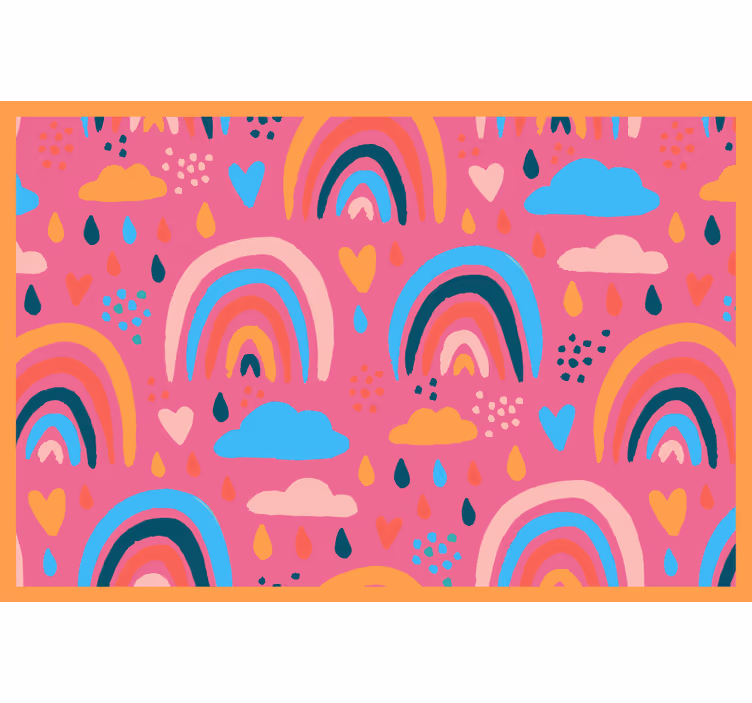 Persiana enrollable infantil arcoíris minimalista rosa - TenVinilo
