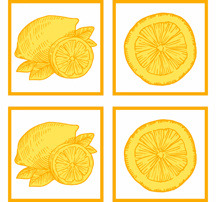 Persiana enrollable para cocina azulejos de naranja y limón - TenVinilo