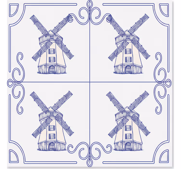 Persiana enrollable para cocina diseño de cuatro molinos - TenVinilo