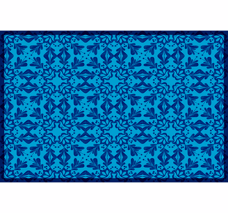 Persiana enrollable azul manteles de mosaico floral - TenVinilo
