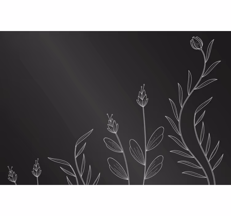 Persiana enrollable negra con fondo de plantas elegantes - TenVinilo