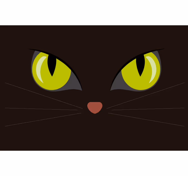 Persiana enrollable negra gato negro de halloween aterrador - TenVinilo