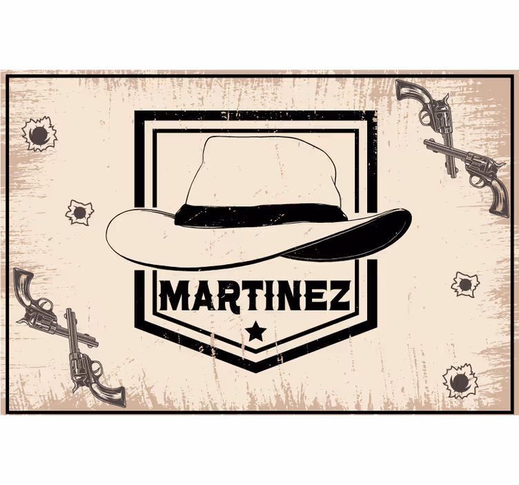 Persiana enrollable beige sombrero de vaquero personalizado - TenVinilo