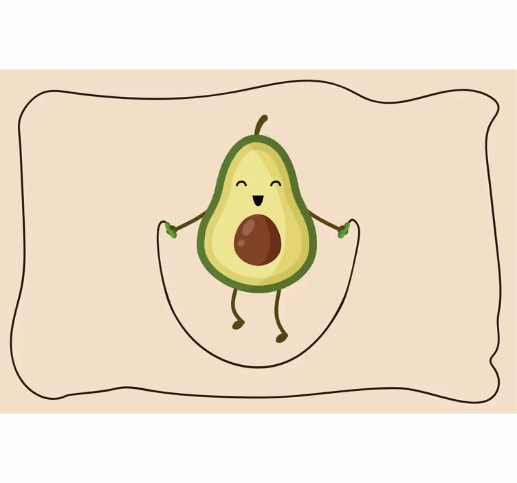 Persiana enrollable beige aguacate divertido saltando - TenVinilo
