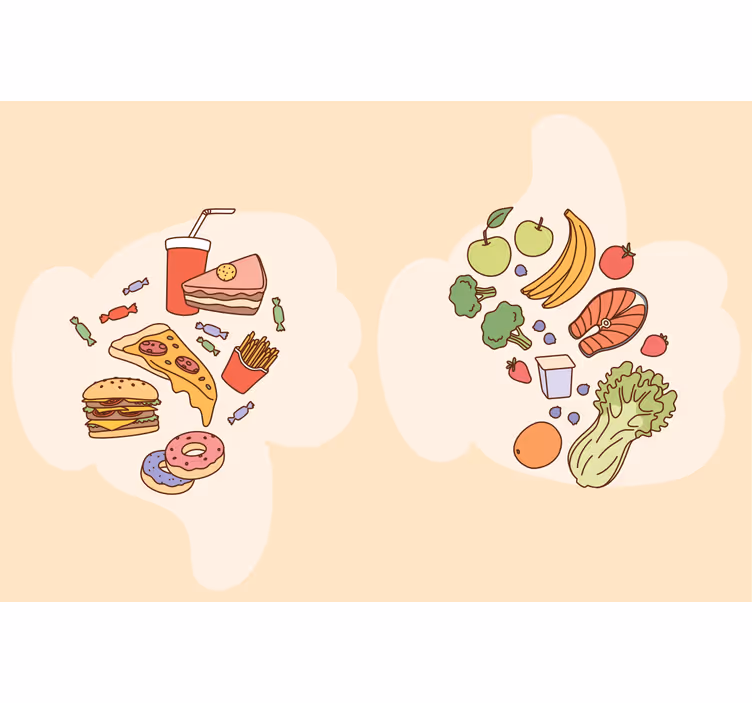 Persiana enrollable beige con forma de alimento saludable - TenVinilo