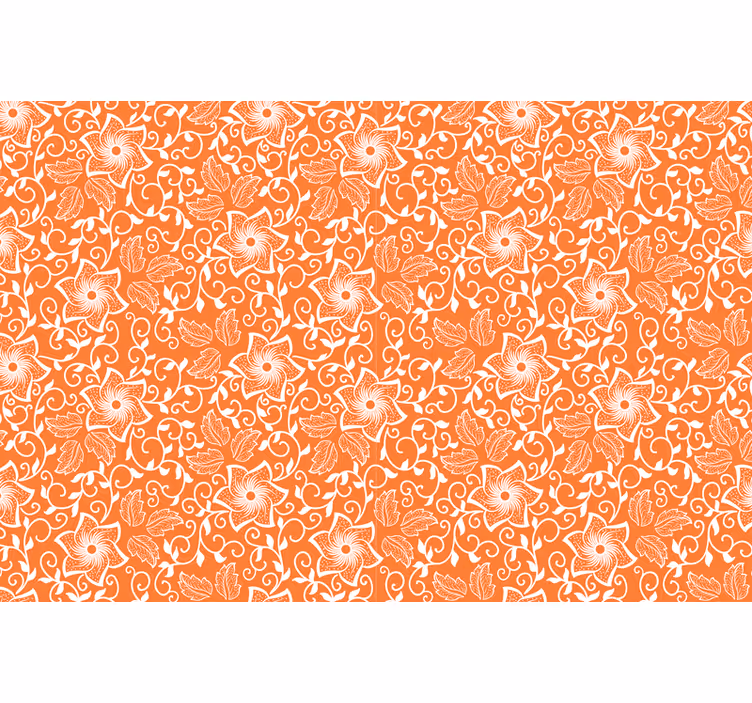 Persiana enrollable naranja flores paisley - TenVinilo