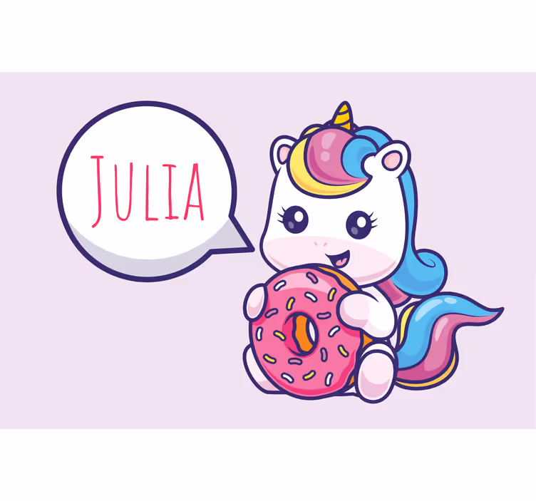 Persiana enrollable morada unicornio con donut - TenVinilo