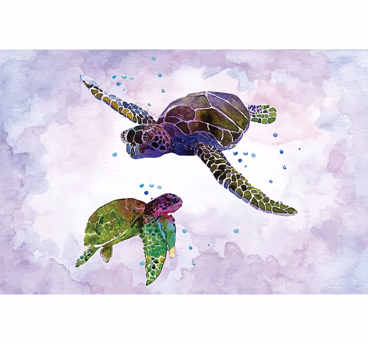 Persiana enrollable morada tortugas coloridas - TenVinilo