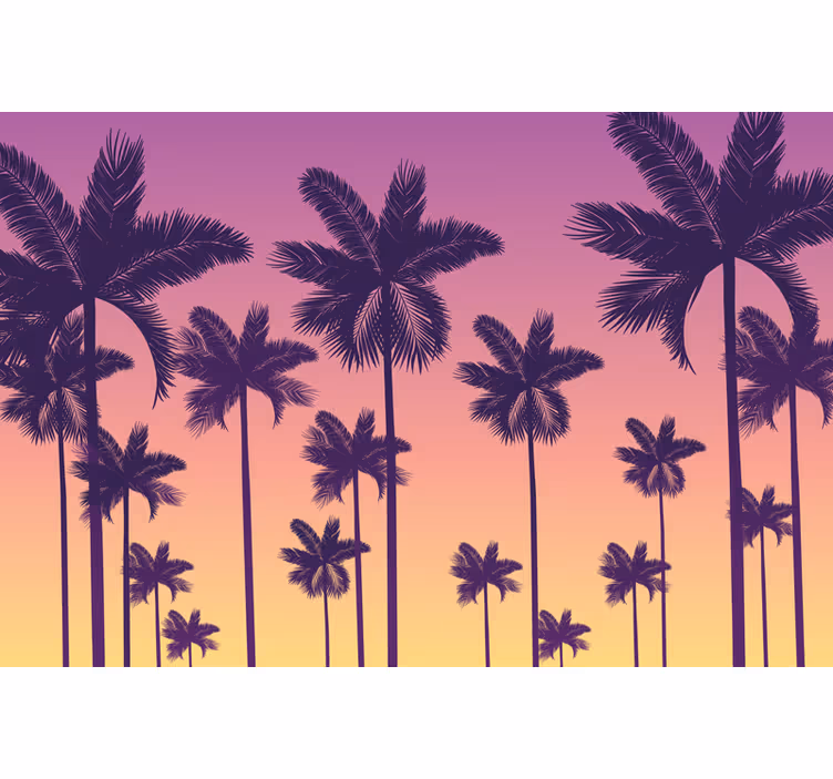 Persiana enrollable morada palmas del atardecer - TenVinilo