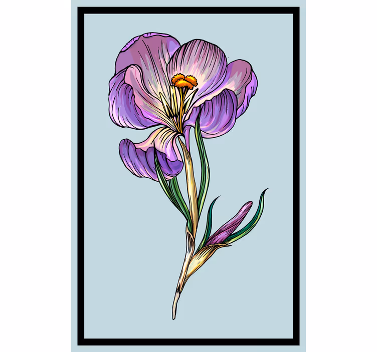 Persiana enrollable salón dibujo dulce crocus azul - TenVinilo