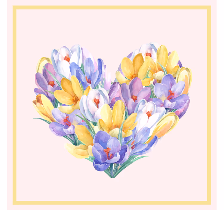 Persiana enrollable salón diseño corazón de crocus - TenVinilo