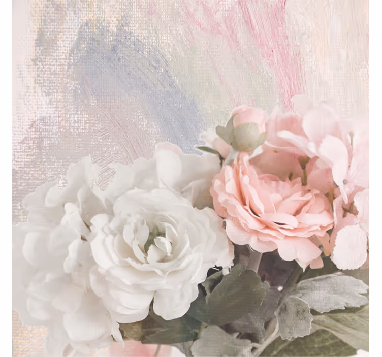 Persiana enrollable salón flores rosas y blancas vintage - TenVinilo