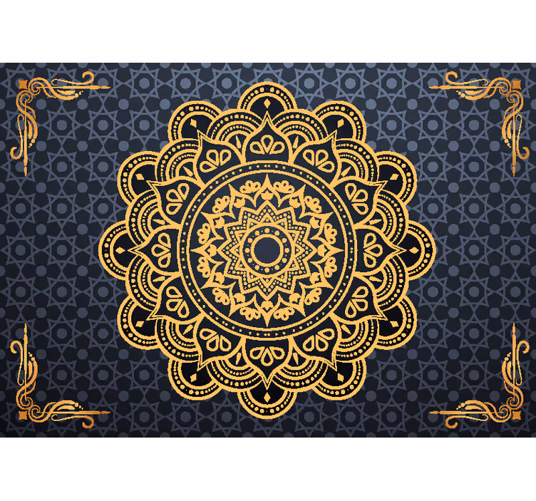 Persiana enrollable para cuarto mandala dorado - TenVinilo