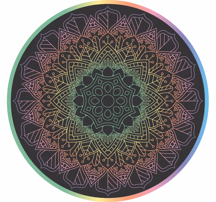 Persiana enrollable para cuarto mandala arcoíris - TenVinilo