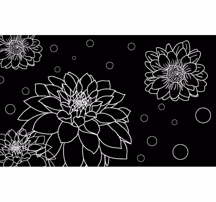 Persiana enrollable para cuarto flores abstractas - TenVinilo