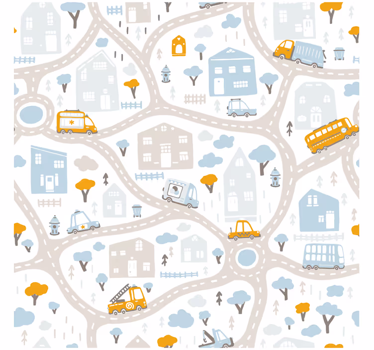 Persiana enrollable infantil mapa de garabatos - TenVinilo