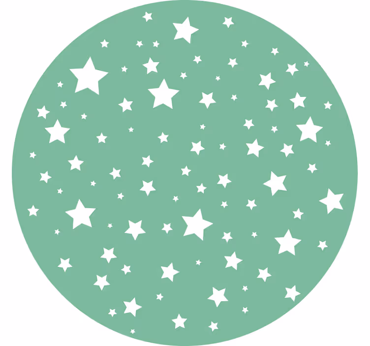 Persiana enrollable infantil estrellas verdes redondas - TenVinilo