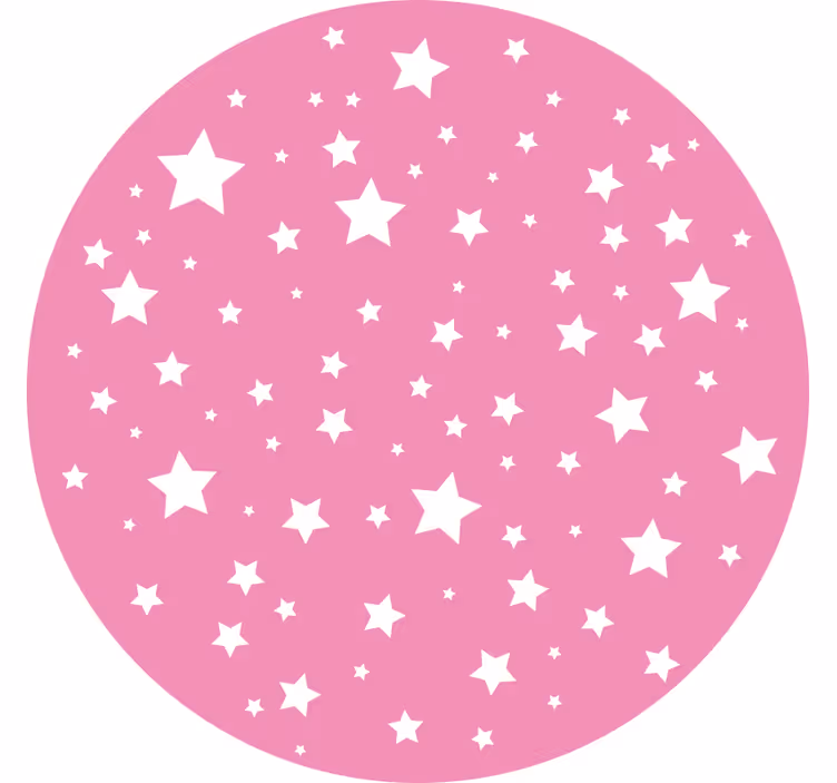 Persiana enrollable infantil estrellas rosadas redondas - TenVinilo