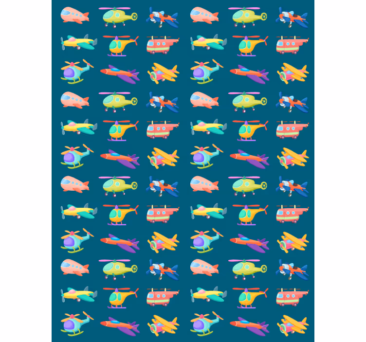Persiana enrollable infantil aviones y aeronaves coloridos - TenVinilo