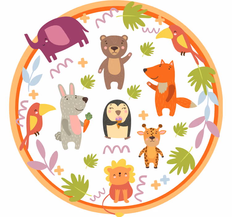 Persiana enrollable infantil animales de zoo adorables - TenVinilo