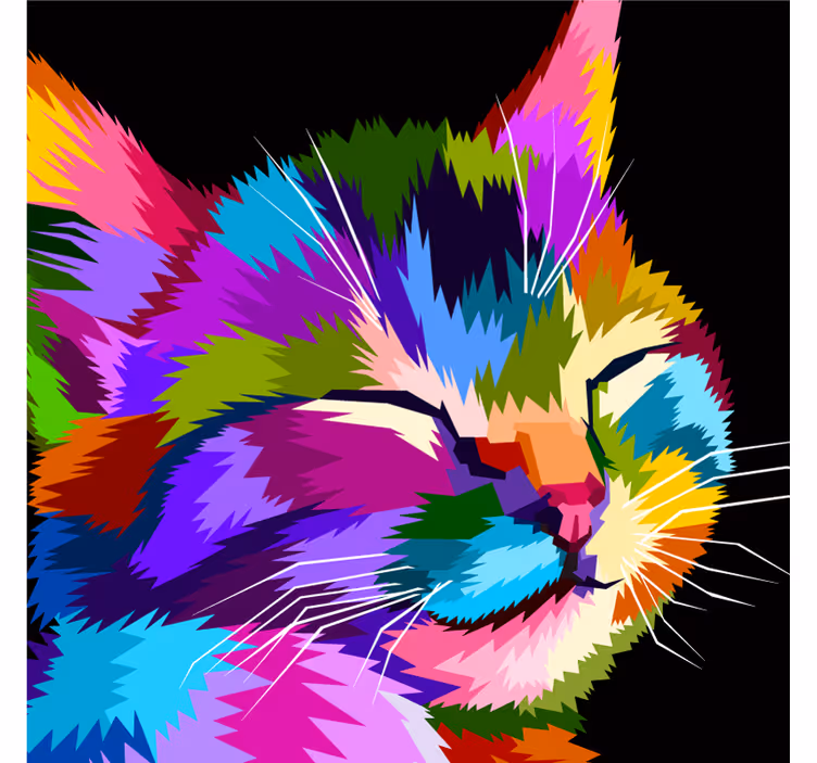 Persiana enrollable infantil gato retrato a color - TenVinilo