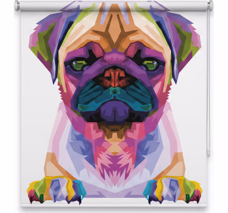 Persiana enrollable infantil animales geométricos perro - TenVinilo