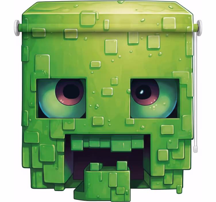 Persiana enrollable infantil personaje pixel aterrador - TenVinilo