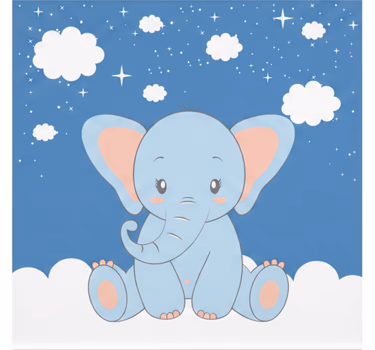 Persiana enrollable infantil elefante azul tierno - TenVinilo