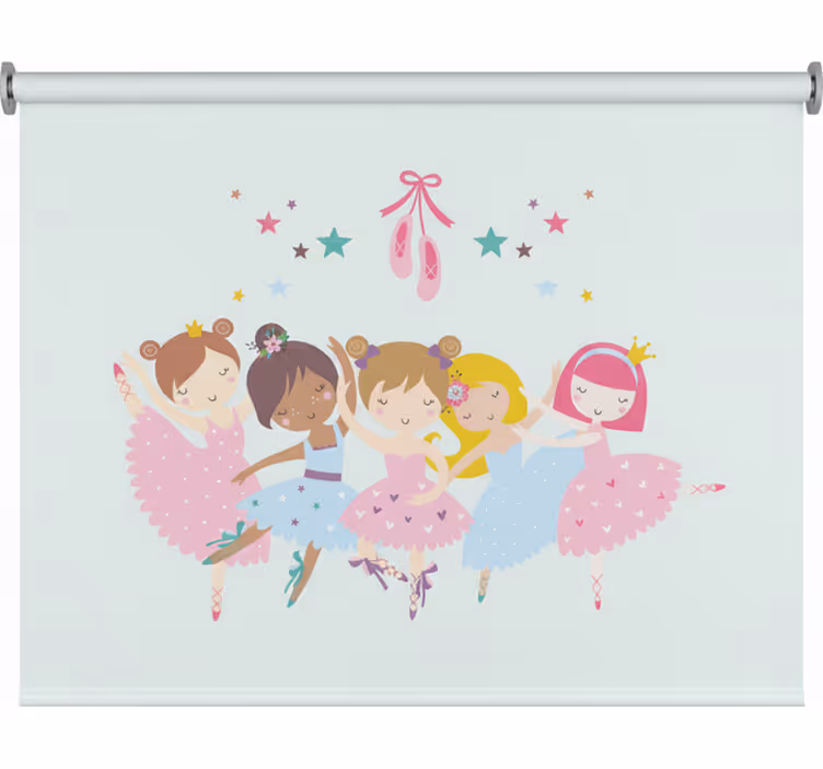 Persiana enrollable infantil ilustración colorida de ballet - TenVinilo