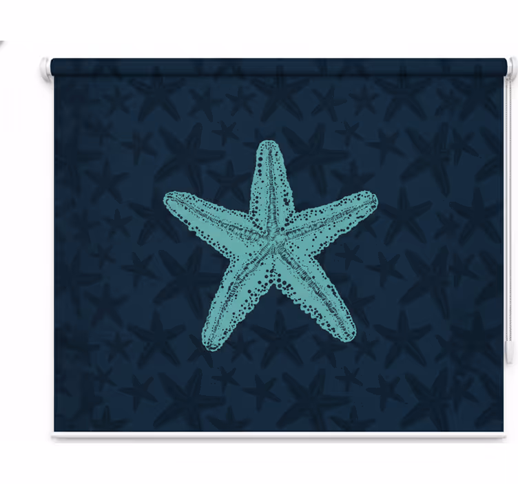 Persiana enrollable infantil estrellas de mar azules - TenVinilo