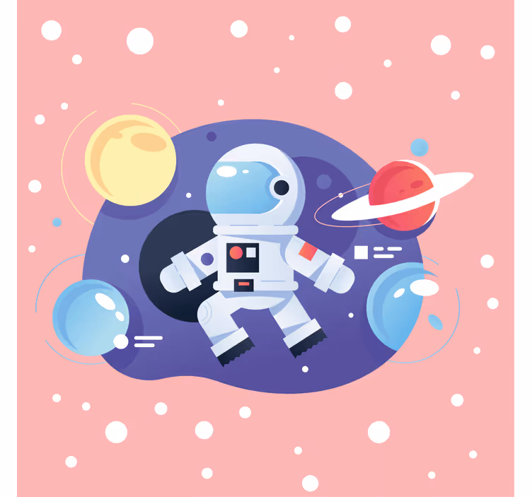 Persiana enrollable infantil símbolos de astronautas - TenVinilo