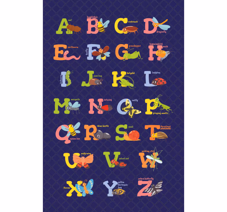 Persiana enrollable infantil abc en inglés - TenVinilo