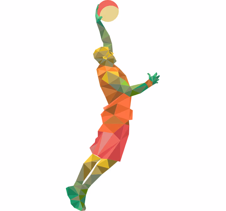 Persiana enrollable juvenil jugador de baloncesto geométrico - TenVinilo