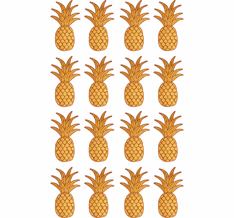 Persiana enrollable juvenil patrón piña dorada - TenVinilo