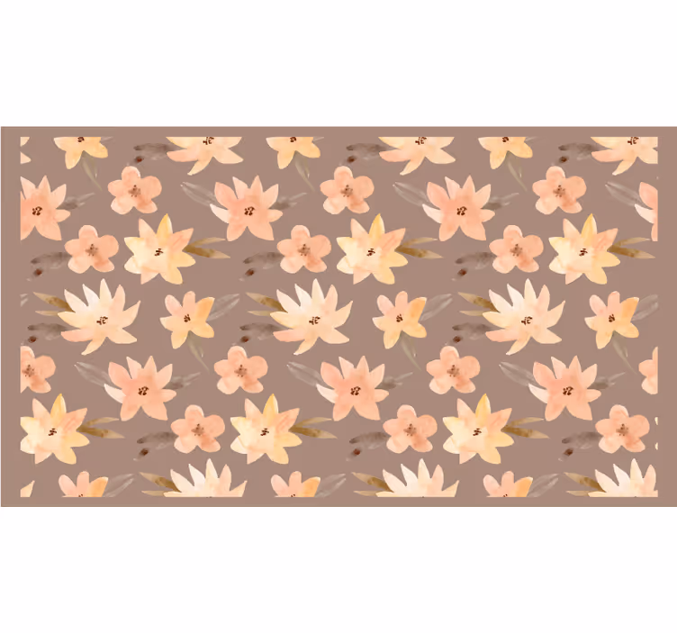 Persiana enrollable beige flores acuareladas pastel - TenVinilo
