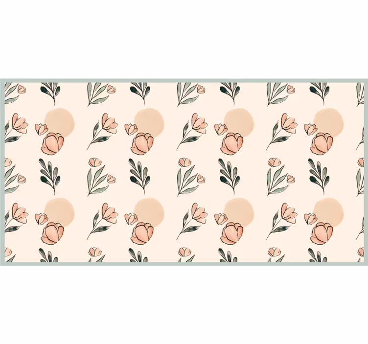 Persiana enrollable beige flores pastel modernas acuarela - TenVinilo