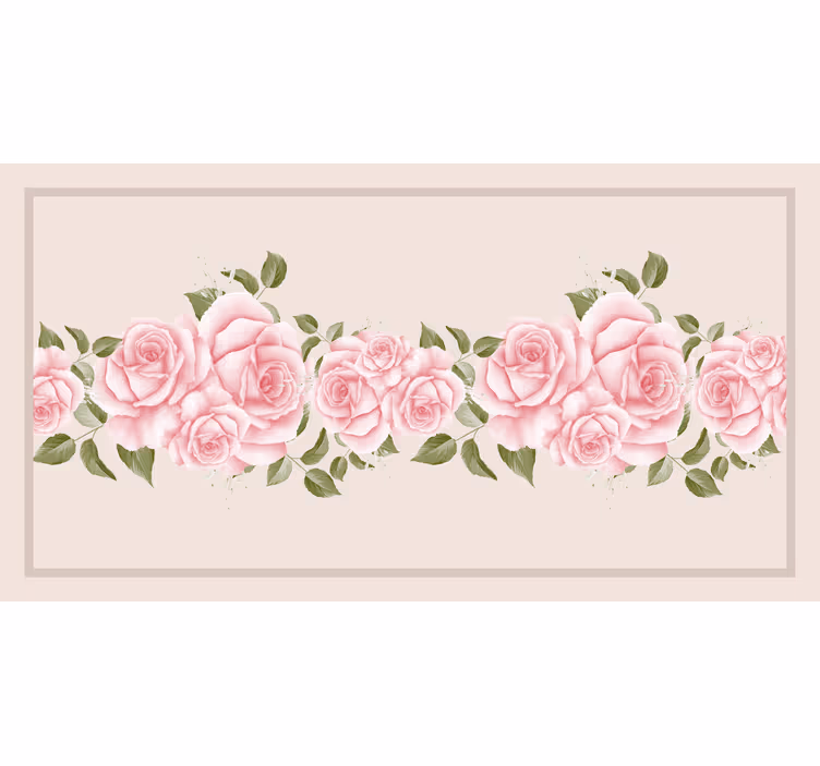 Persiana enrollable beige con patrón de rosas vintage - TenVinilo