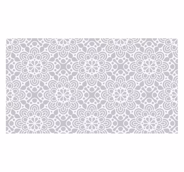Persiana enrollable blanca alfombra vinílica flores gris - TenVinilo