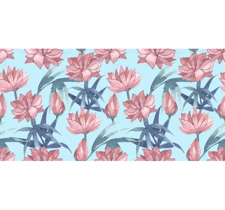 Persiana enrollable floral acuarela azul - TenVinilo