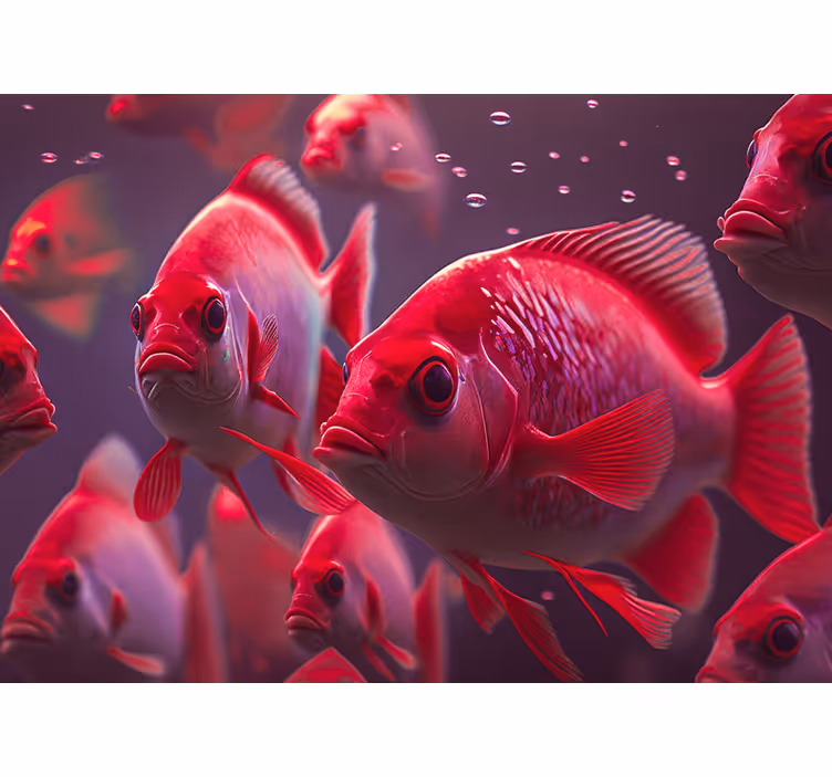 Persiana enrollable animales acuario rojo - TenVinilo