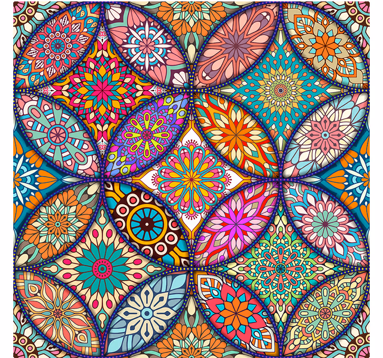 Persiana enrollable para baño mandalas coloridos - TenVinilo