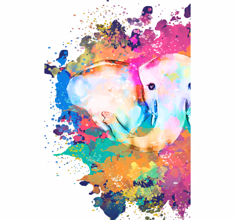 Persiana enrollable para baño elefante de colores vivos - TenVinilo