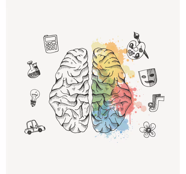 Persiana enrollable oficina cerebro izquierdo y derecho - TenVinilo