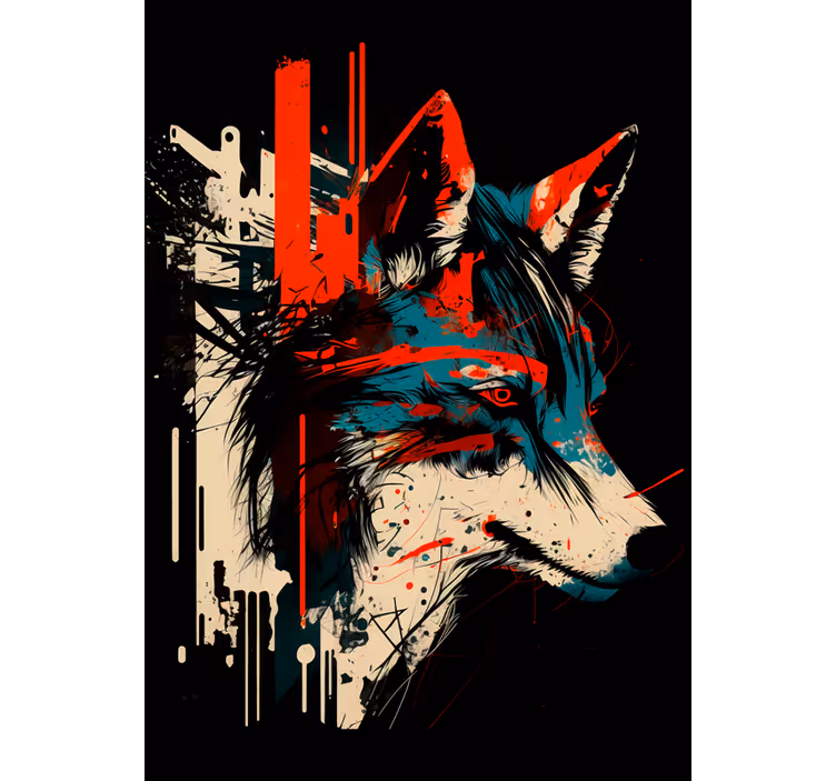 Persiana enrollable juvenil lobo abstracto - TenVinilo