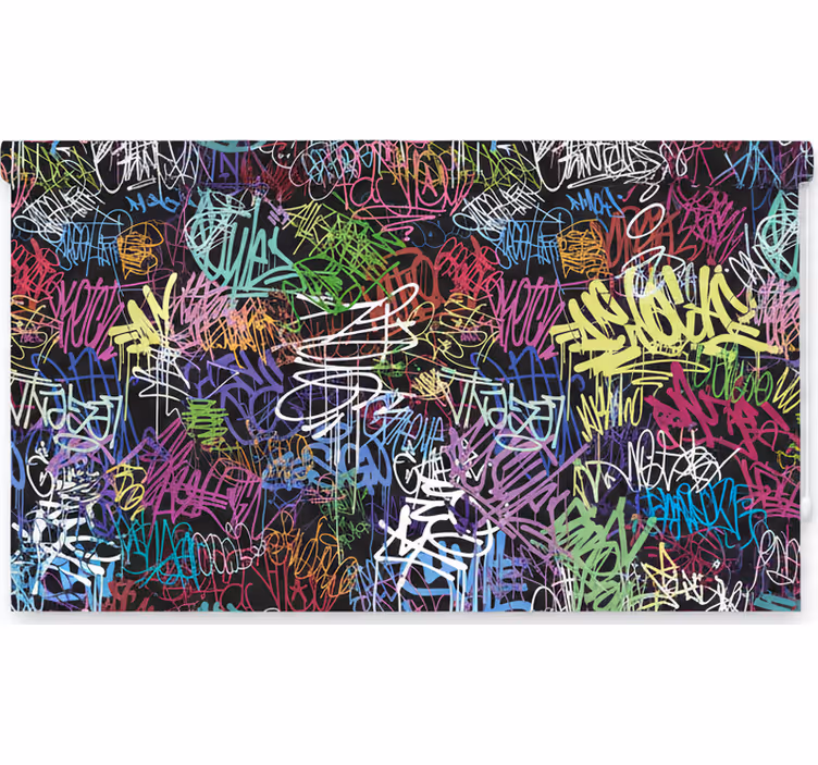 Persiana enrollable juvenil pintura mural urbana - TenVinilo