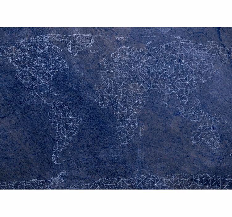Persiana enrollable mapamundi mapa mundial azul - TenVinilo