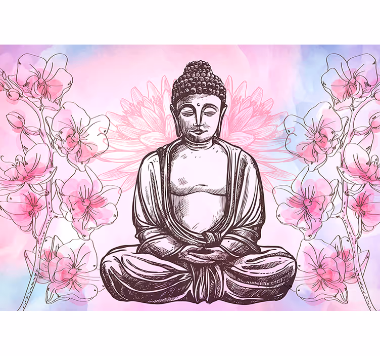 Persiana enrollable zen buda armonía floral - TenVinilo