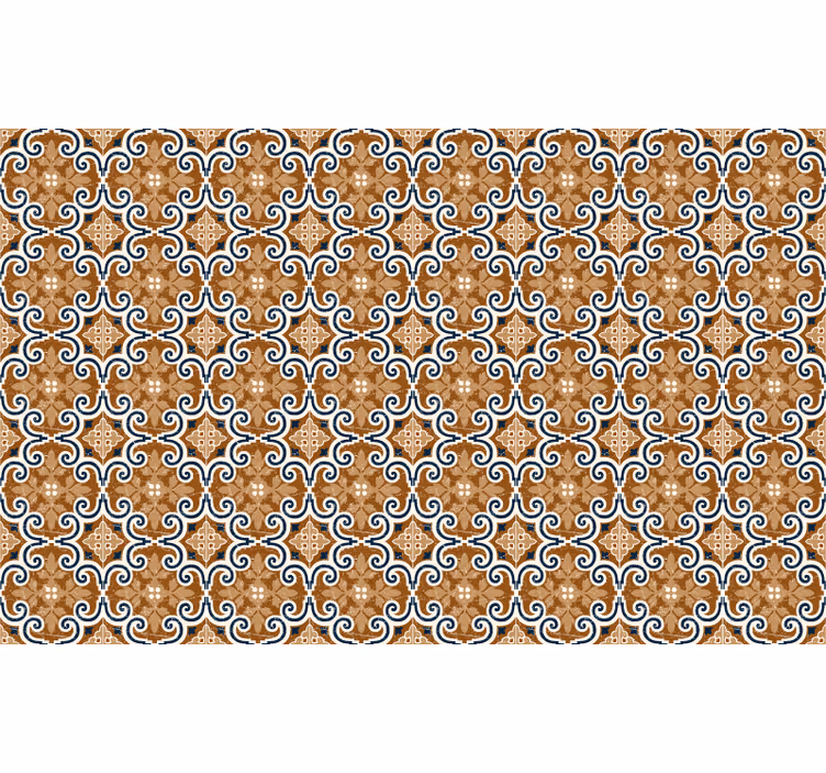 Persiana enrollable marrón azulejos estilo cemento - TenVinilo